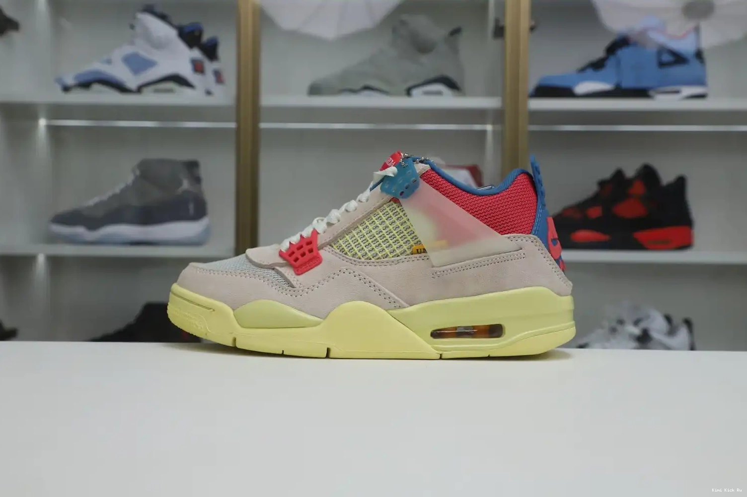 RETRO JORDAN UNION X ICE' 4 'GUAVA LA Kimikick AIR 0709